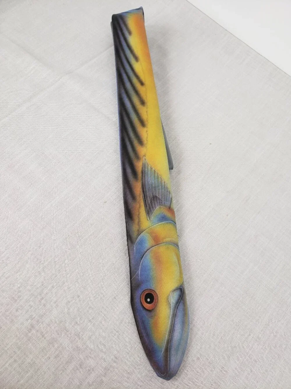 Ralph Marlin Designer Tuna Vintage 1986 Fish Shape Novelty Skinny Neck Tie